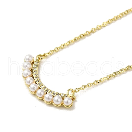 Brass Micro Pave Clear Cubic Zirconia Pendant Necklaces NJEW-B082-06A-G-1