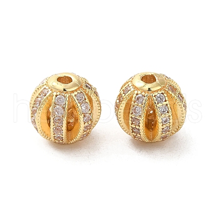 Rack Plating Brass Pave Cubic Zirconia Beads KK-D100-10G-02-1