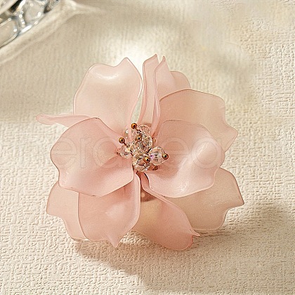Flower Alloy with Acrylic Finger Rings for Women FS-WGEC64C-01-1