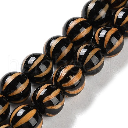 Tibetan Style dZi Agate Beads Strands G-B084-A03-01-1