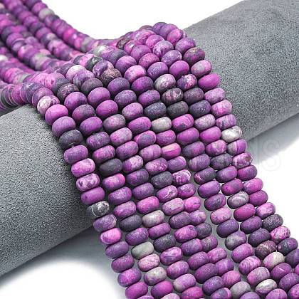 Dyed Natural Map Stone Beads Strands G-P575-A21-8x5mm-02-1