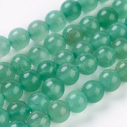 Natural Green Aventurine Beads Strands X-G-G099-6mm-17-1
