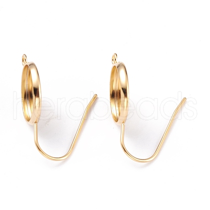 304 Stainless Steel Earring Settings STAS-O141-01G-1