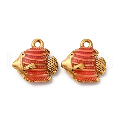 304 Stainless Steel Enamel Pendants STAS-Q363-01C-G-1