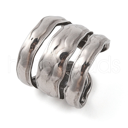 Non-Tarnish 304 Stainless Steel Cuff Rings for Women RJEW-G324-02P-1