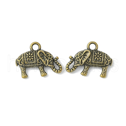 Tibetan Style Alloy Elephant Pendants TIBEP-23670-AB-FF-1