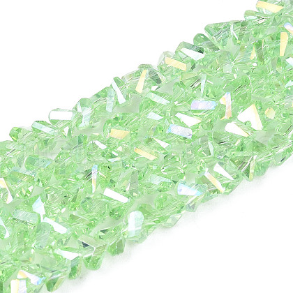 Electroplate Transparent Glass Beads Strands GLAA-N021-4mm-06-1