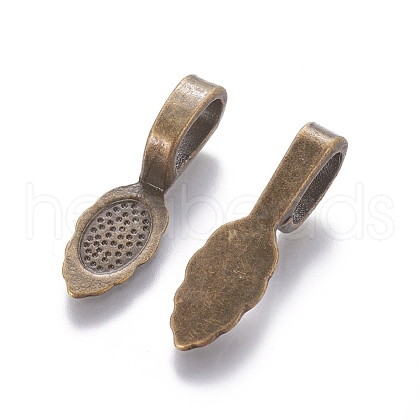 Tibetan Style Alloy Glue-on Flat Pad Bails K0P9R071-1