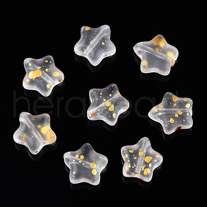Spray Painted Transparent Glass Beads GLAA-FS0001-01B-1