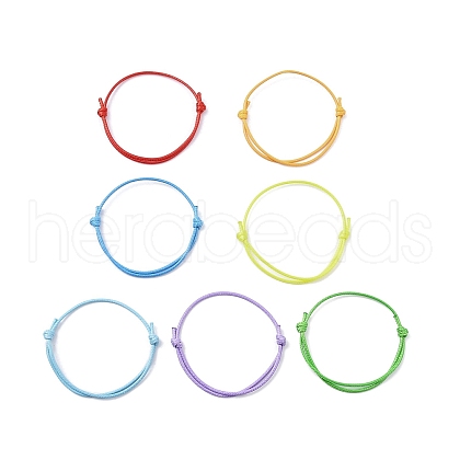 7Pcs 7 Colors Eco-Friendly Korean Waxed Polyester Cord AJEW-JB01199-1