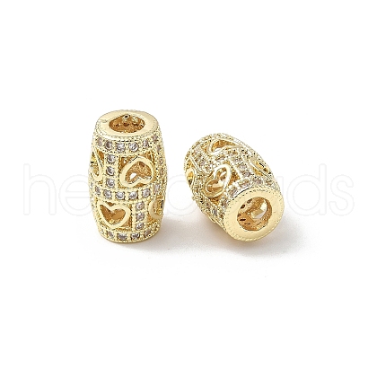 Brass Micro Pave Cubic Zirconia Beads KK-C104-12G-1