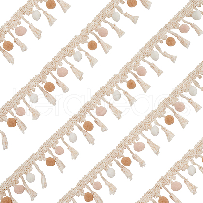 Olycraft 5M Polyester Pom Pom Ball Decorative Tassel Ribbons OCOR-OC0001-47-1