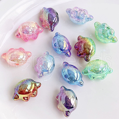 Transparent Crackle Acrylic Beads OACR-K008-08-1