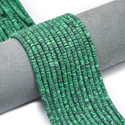 Synthetic Malachite Beads Strands G-P575-B12-4x2mm-1