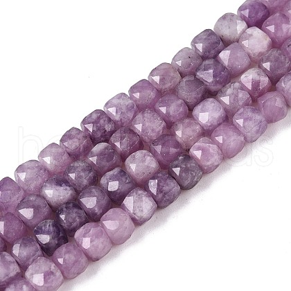 Natural Lepidolite/Purple Mica Stone Beads Strands G-N342-139-1