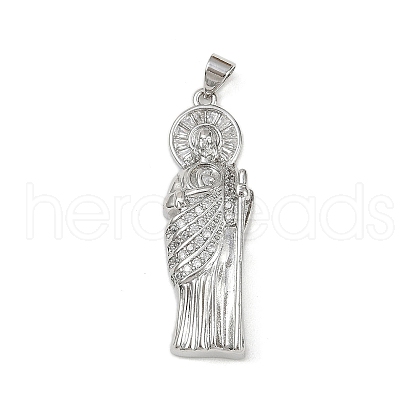 Brass Micro Pave Cubic Zirconia Pendants KK-R230-12P-1