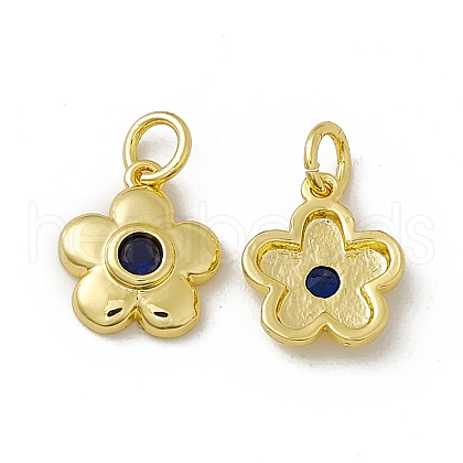 Rack Plating Brass Cubic Zirconia Charms KK-C007-23G-01-1