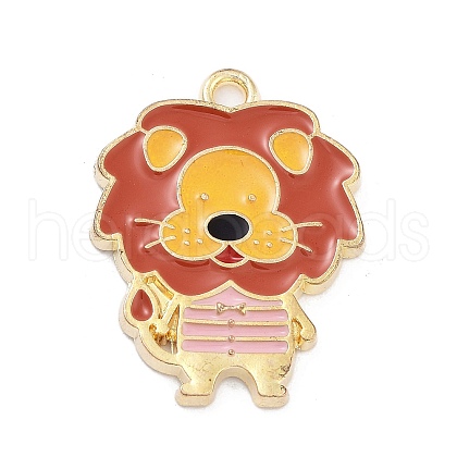Light Gold Plated Alloy Enamel Pendants ENAM-M219-13KCG-02-1
