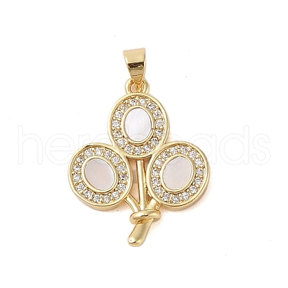 Brass Micro Pave Clear Cubic Zirconia Pendant KK-I712-31G-1