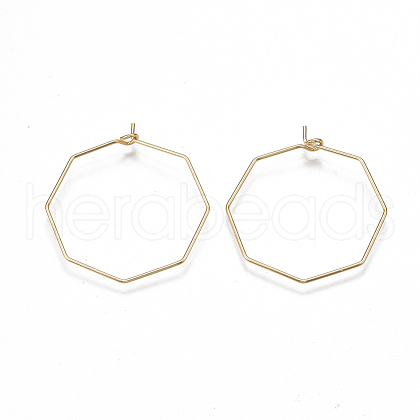 Brass Hoop Earring Findings X-KK-T038-428G-1