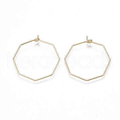 Brass Hoop Earring Findings X-KK-T038-428G-1