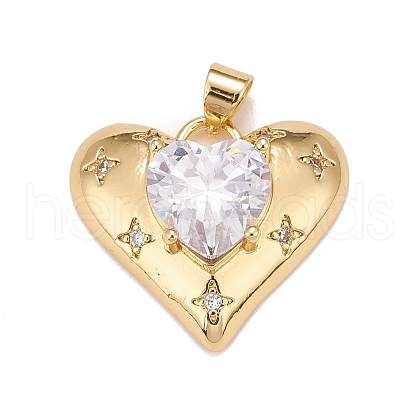 Brass Micro Pave Cubic Zirconia Pendants KK-A161-32G-B-1