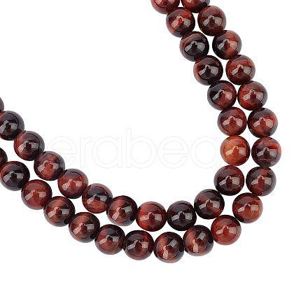 ARRICRAFT Natural Red Tiger Eye Beads Strands G-AR0001-61-1