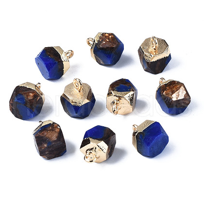 Assembled Synthetic Bronzite and Lapis Lazuli Charms G-N330-47A-1