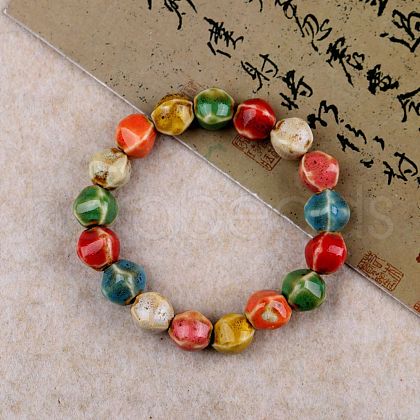 Handmade Porcelain Beaded Stretch Bracelets for Women FS-WG726AB-11-1