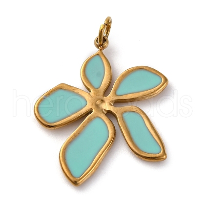 316 Surgical Stainless Steel Enamel Pendants STAS-K258-40F-G-1