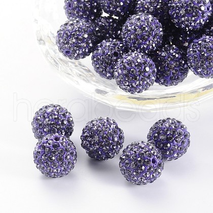 Polymer Clay Rhinestone Beads RB-H284-14MM-539-1