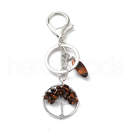 Natural Tiger Eye Keychain KEYC-M022-01G-1