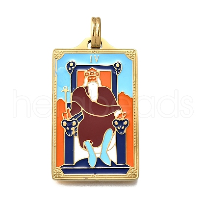 Tarot 304 Stainless Steel Enamel Pendants STAS-M119-07Q-G-1