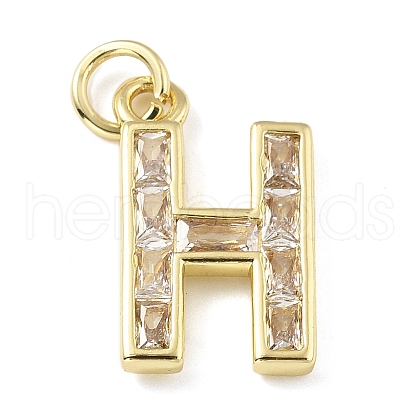 Brass Micro Pave Cubic Zirconia Pendants KK-V014-01G-08-1