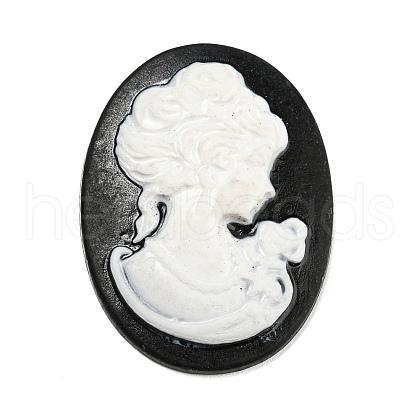 Black Theme Resin Cabochons RESI-Q219-01C-1