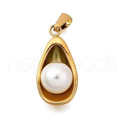Plastic Pearl Pendants STAS-Q360-06C-G-1
