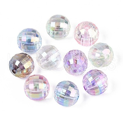 UV Plating Transparent Acrylic Beads TACR-N020-03-1