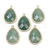 Natural Green Aventurine Faceted Pendants G-K347-12G-06-1