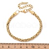 304 Stainless Steel Rope Chain Bracelets for Women BJEW-D338-01G-02-3