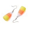Candy Corn Resin Dangle Earrings EJEW-JE05863-4