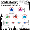 WADORN 36Pcs 9 Styles Halloween Translucent Resin Decoden Cabochons CRES-WR0001-01-2