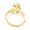 Clear Cubic Zirconia Initial Letter with Crown Adjustable Ring RJEW-M139-17R-3