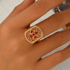 Brass Micro Pave Cubic Zirconia Adjustable Finger Rings for Women VV2649-3-2