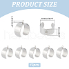 Unicraftale 12Pcs 304 Stainless Steel Open Cuff Ring Components STAS-UN0058-26-3