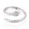 304 Stainless Steel Cuff Rings Components STAS-N113-06P-2
