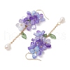 Shell Pearl Dangle Earrings EJEW-TA00617-01-4