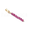 12Pcs 12 Styles Natural Mixed Stone Faceted Round Beaded Pendants PALLOY-JF03556-01-4
