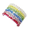 Transparent Electroplate Glass Beads with Korean Elastic Crystal Thread Bracelets BJEW-JB11687-5