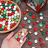 SOFPLATE 210Pcs 7 Colors Painted Natural Wood Beads WOOD-SP0001-06-3