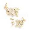 Brass Micro Pave Clear Cubic Zirconia Pendants ZIRC-B010-31G-2